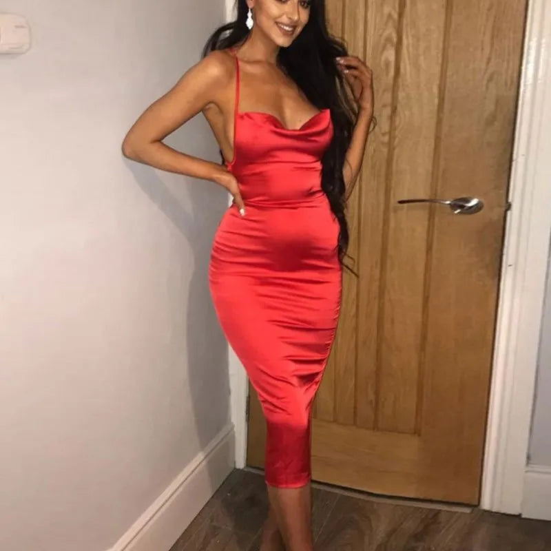 Sexy Solid Slip  Backless Dress ** ONLY ** £10.01