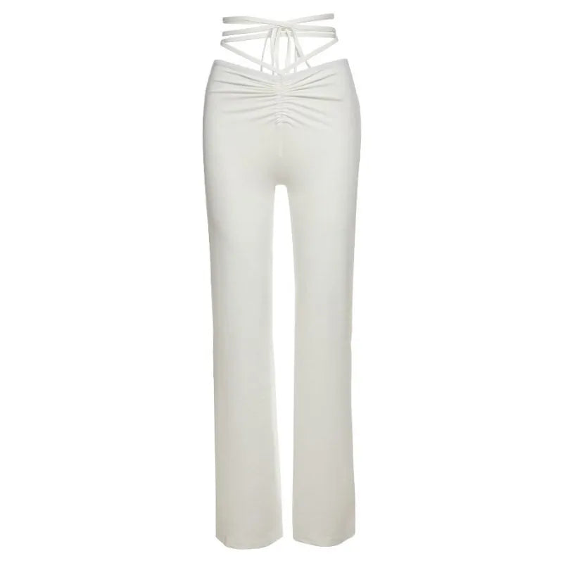 Sexy   Palazzo Flared Wide Bandage Drawstring -  High Waisted - Slim fit Long Trousers ** ONLY ** £9.01